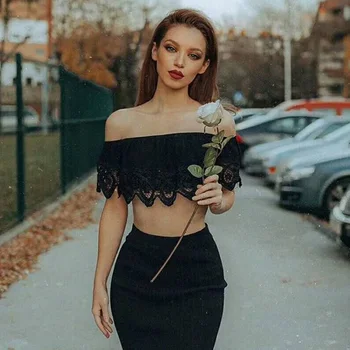 Elegant Black Bandage Two 2 Piece Set Women Dresses 2018 Newest Fashion Off shoulder Short Suit Party Bandage Dress Vestidos
Elegant Black Bandage Two 2 Piece Set Women Dresses 2018 Newest Fashion Off shoulder Short Suit Party Bandage Dress Vestidos