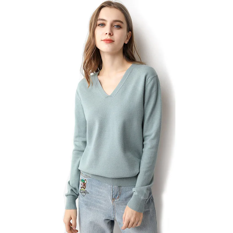 2019 Spring Autumn New Loose Thin V-Neck Sweaters Casual Plus Size Knit Pullovers Women Sweater Thin Solid Color Sweater RE2565
2019 Spring Autumn New Loose Thin V-Neck Sweaters Casual Plus Size Knit Pullovers Women Sweater Thin Solid Color Sweater RE2565
