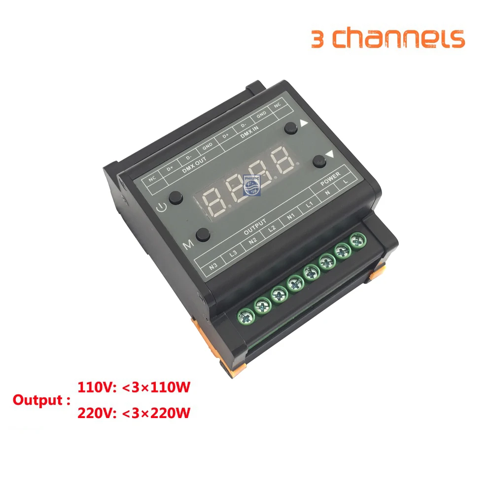 Контроллер яркости DMX302 для светодиодных пансветильник трехканальный выходной