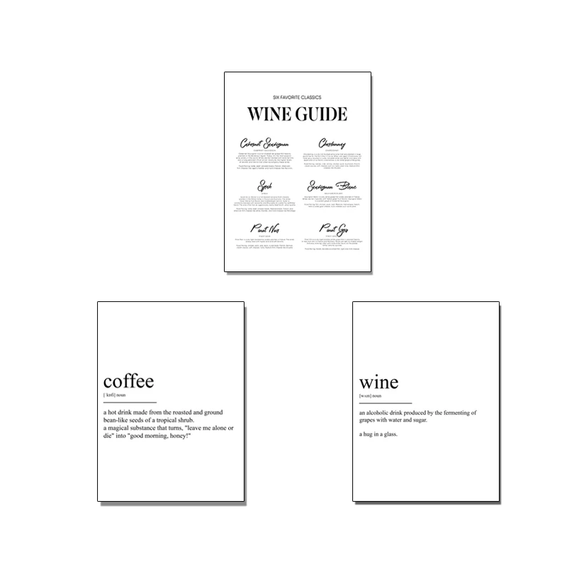 Gin Drinking Meaning Funny Home Life Quote Wall Art Print Picture Black Decor