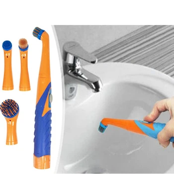 Electric Mini Sonic Power Scrubber Kit With 4 Detail Brushes Waterproof Handheld Kitchen Bathroom Cleaner Brush
Electric Mini Sonic Power Scrubber Kit With 4 Detail Brushes Waterproof Handheld Kitchen Bathroom Cleaner Brush