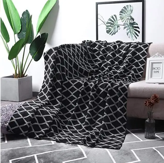 MoMA 100% Cotton Black Cable Knit Throw Blanket for Couch Bed Sofa Chair, Black White Stripe Reversible Decorative Knitted Blank
MoMA 100% Cotton Black Cable Knit Throw Blanket for Couch Bed Sofa Chair, Black White Stripe Reversible Decorative Knitted Blank