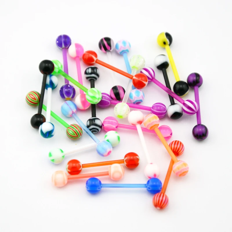Showlove 100pcs Marble Tongue Barbell Rings Acrylic Tongue Piercing Mixed Color 
Showlove 100pcs Marble Tongue Barbell Rings Acrylic Tongue Piercing Mixed Color
