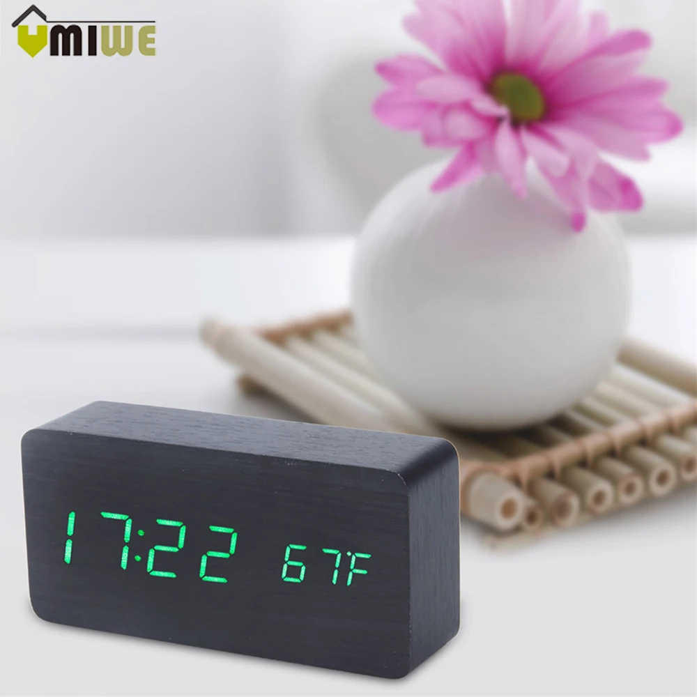 Creative Wooden Digital LED Night Light Snooze Alarm Clock Wood Desktop Bedside Calendar Temperature Backlight Alarm Clocks
Creative Wooden Digital LED Night Light Snooze Alarm Clock Wood Desktop Bedside Calendar Temperature Backlight Alarm Clocks