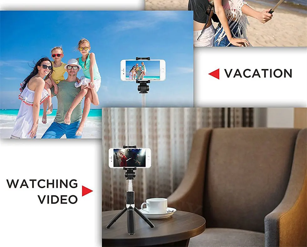 FGCLSY 3 in 1 Wireless Bluetooth Selfie Stick For iPhone Universal Mobile Phone Tripod Bracket Mini Extendable Handheld Monopod