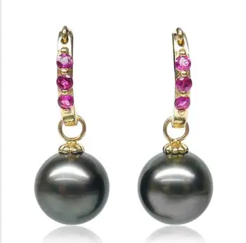 Free Shipping AAA 10.2MM Natural Black Real Tahitian Pearl Ruby Drop Earrings 14K Yellow Gold
Free Shipping AAA 10.2MM Natural Black Real Tahitian Pearl Ruby Drop Earrings 14K Yellow Gold