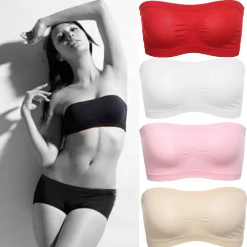 Seamless One-piece Tube Tops Women Removable Pads Intimates Basic Black/White/Skin Womens Strapless Bra Bandeau Tube Top
Seamless One-piece Tube Tops Women Removable Pads Intimates Basic Black/White/Skin Womens Strapless Bra Bandeau Tube Top