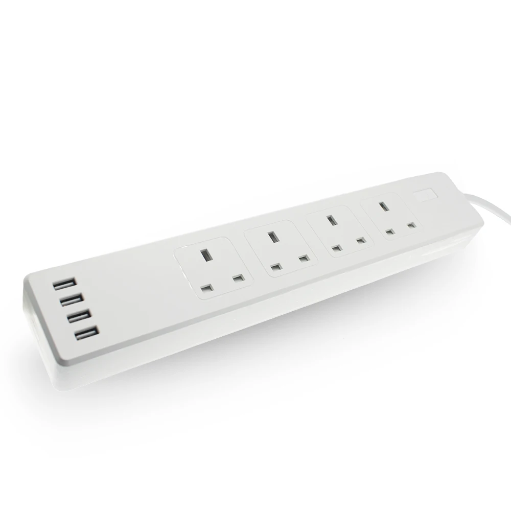 UK smart power socket 4 AC socket 4 USB charging interface, suitable for home office plug
UK smart power socket 4 AC socket 4 USB charging interface, suitable for home office plug