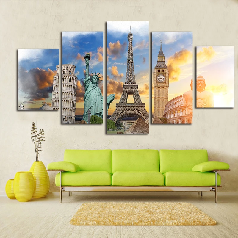 Canvas HD Prints Painting Wall Art Poster Framework 5 Pieces Monuments Buddha Eiffel Tower Statue Of Liberty Pictures Home Decor
Canvas HD Prints Painting Wall Art Poster Framework 5 Pieces Monuments Buddha Eiffel Tower Statue Of Liberty Pictures Home Decor