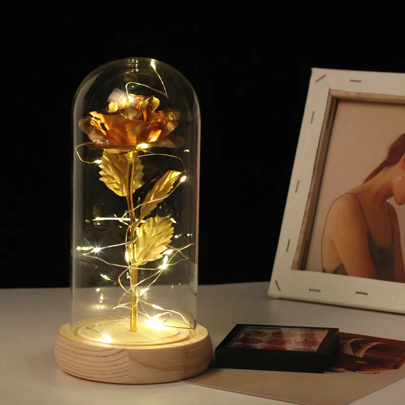 Rose In Flask Gold-plated Red Rose With LED Light In Glass rose gold decor Dome For Wedding Party Mother's Day Gift
Rose In Flask Gold-plated Red Rose With LED Light In Glass rose gold decor Dome For Wedding Party Mother's Day Gift