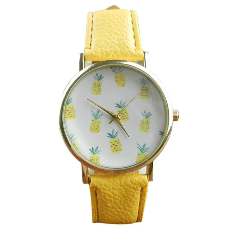 New Arrival Simple Pineapple Pattern Design Dial Women Watch Gift Clock Leather Band Analog Quartz Vogue Wrist Watch Kol Saati#W
New Arrival Simple Pineapple Pattern Design Dial Women Watch Gift Clock Leather Band Analog Quartz Vogue Wrist Watch Kol Saati#W