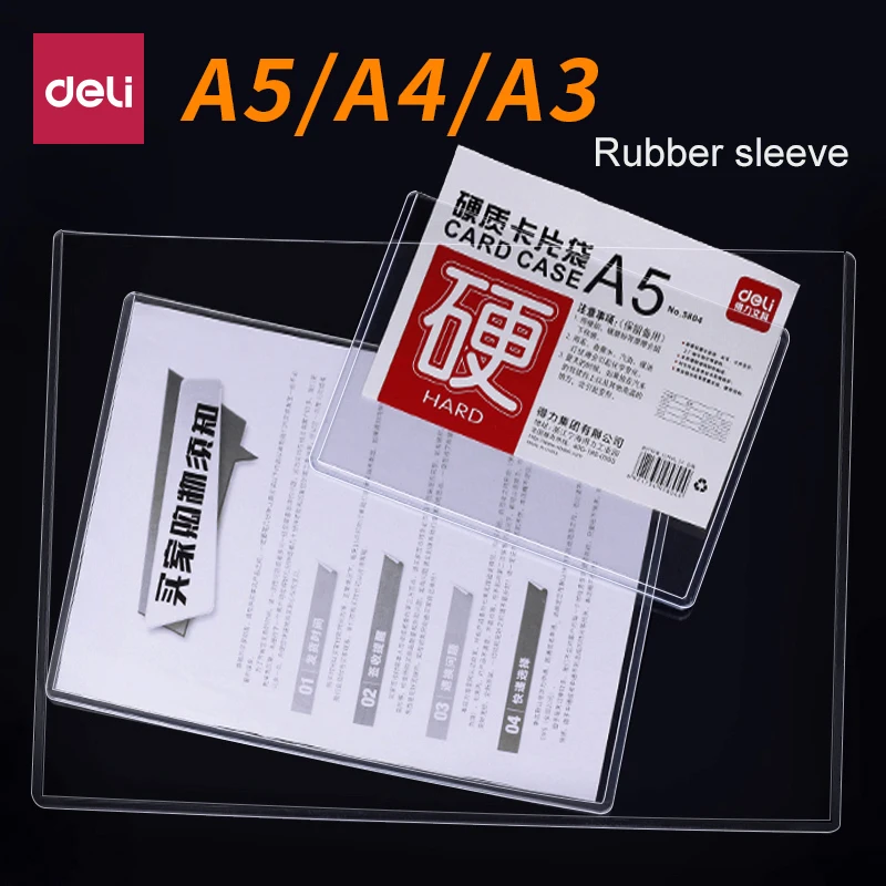 Deli 1pcs data bag file protection sleeve clip A5/A4/A3 hard rubber transparent plastic card bag Presentation Folder
Deli 1pcs data bag file protection sleeve clip A5/A4/A3 hard rubber transparent plastic card bag Presentation Folder