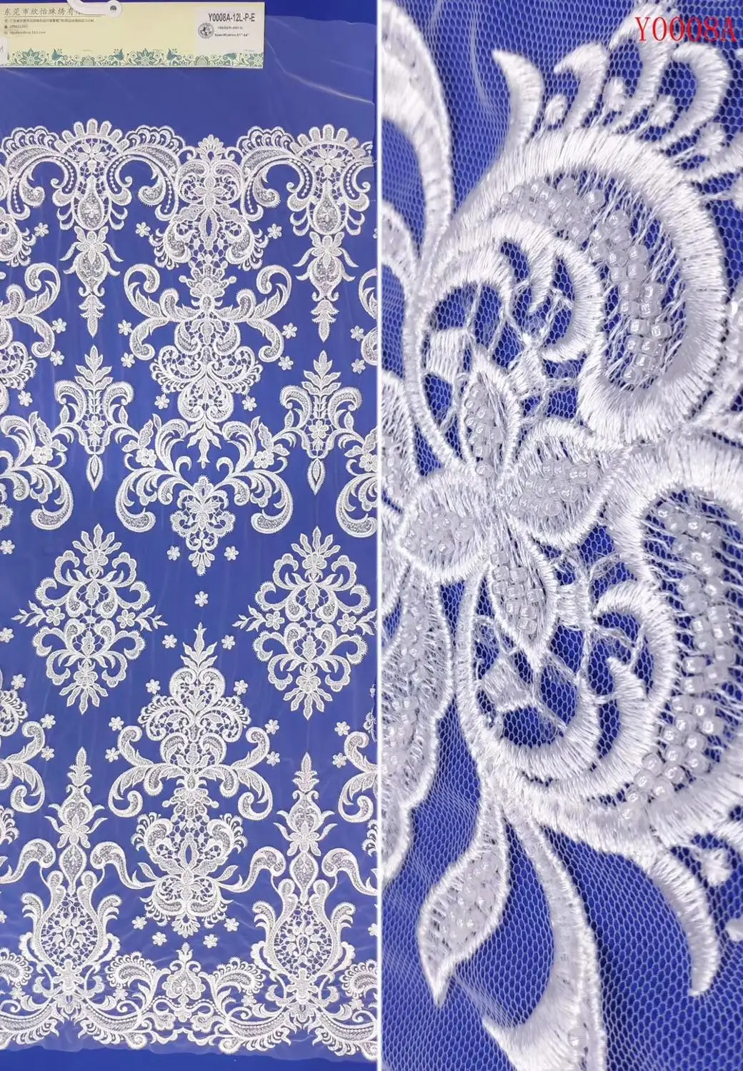 Ivory Beading Embroidery Lace Wedding Dress Fabric, Nigerian Textile African Lace 10Yards/Lot
Ivory Beading Embroidery Lace Wedding Dress Fabric, Nigerian Textile African Lace 10Yards/Lot