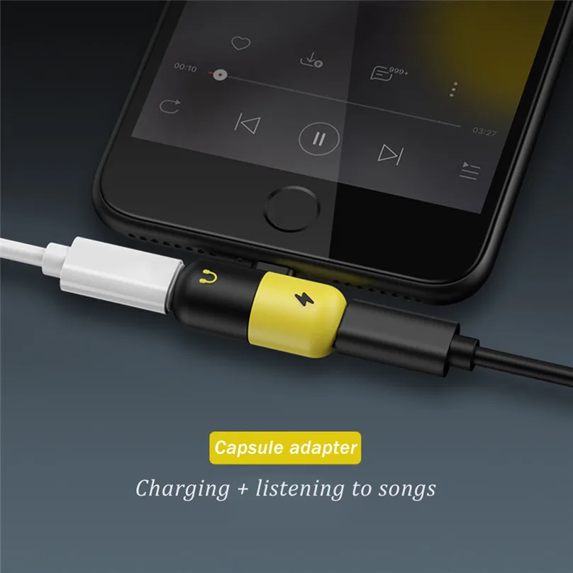 Capsule 2 IN 1 Double Jack Charging and music Audio Adapter For iphone X Xs Max XR 7 8 Headphone Earphone AUX Splitter Converter
Capsule 2 IN 1 Double Jack Charging and music Audio Adapter For iphone X Xs Max XR 7 8 Headphone Earphone AUX Splitter Converter