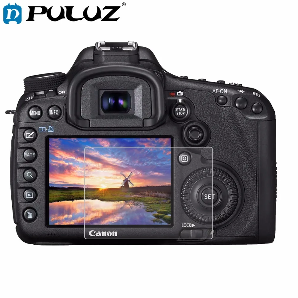 Wholesa 60 PCS/ Lot PULUZ 2.5D Curved Edge 9H Surface Hardness Tempered Glass Screen Protector Kits for Canon 5D Mark IV/III