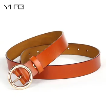 Women 100% Genuine Leather Belt High Quality Gold Round Buckle Belts For Women Fashion Wide Luxury Jeans Stripes Ceinture
Women 100% Genuine Leather Belt High Quality Gold Round Buckle Belts For Women Fashion Wide Luxury Jeans Stripes Ceinture
