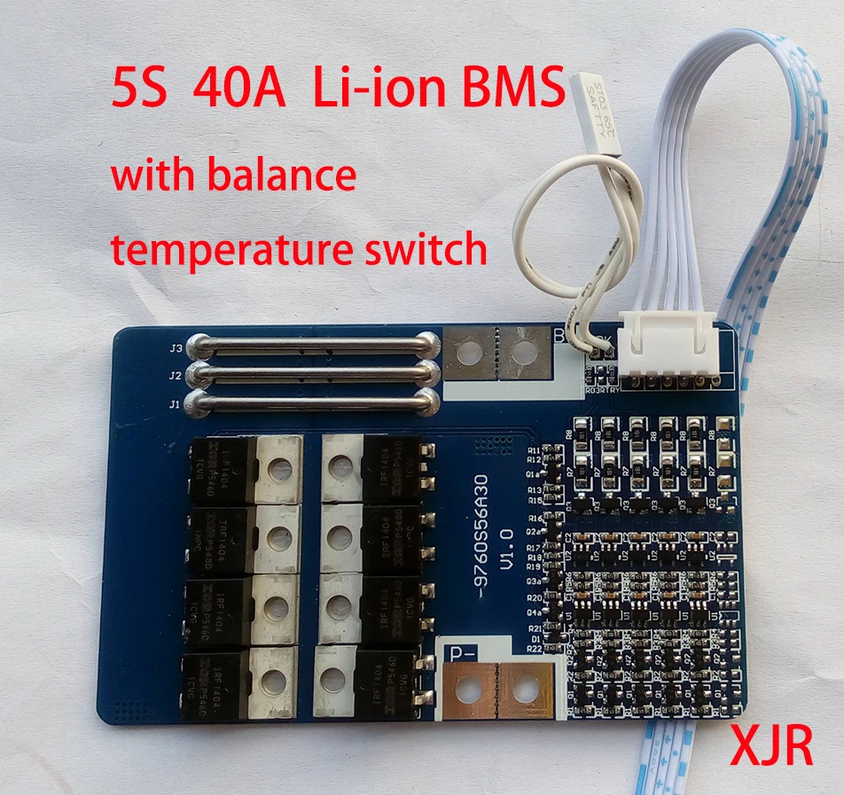 5S 40A lipo lithium Polymer BMS/PCM/PCB battery protection board for 5 Packs 18650 Li-ion Battery Cell w/ Balance
5S 40A lipo lithium Polymer BMS/PCM/PCB battery protection board for 5 Packs 18650 Li-ion Battery Cell w/ Balance