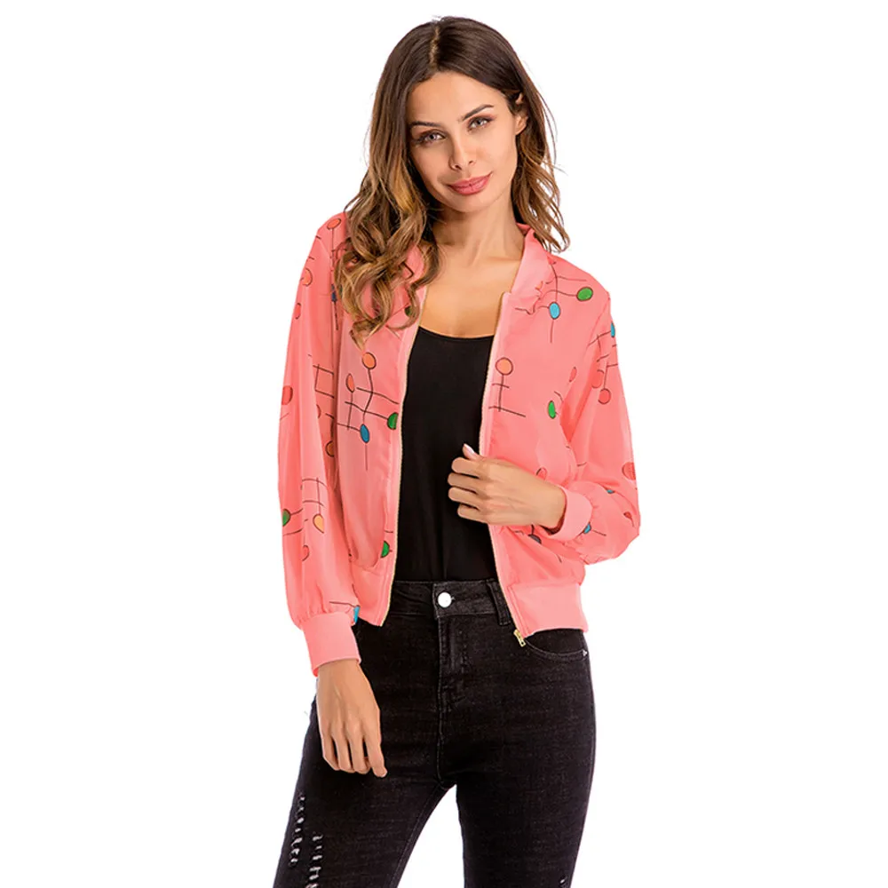 Fashion Short Pink Sweet Girls Coat Women Casual Polka-dot Print Chiffon Cardigan Zipper Coat
Fashion Short Pink Sweet Girls Coat Women Casual Polka-dot Print Chiffon Cardigan Zipper Coat