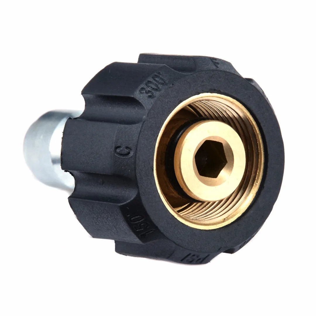 1pc Quick Release Female Connector Adapter Fitting For Pressure Washer 14mm M22 * 3/8