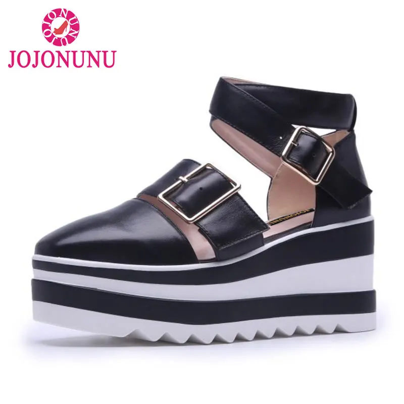 JOJONUNU Women Sandals Square Toe Buckle Wedges Genuine Leather Women Summer Shoes Fashion For Vacation Footwear Size 34-39 
JOJONUNU Women Sandals Square Toe Buckle Wedges Genuine Leather Women Summer Shoes Fashion For Vacation Footwear Size 34-39