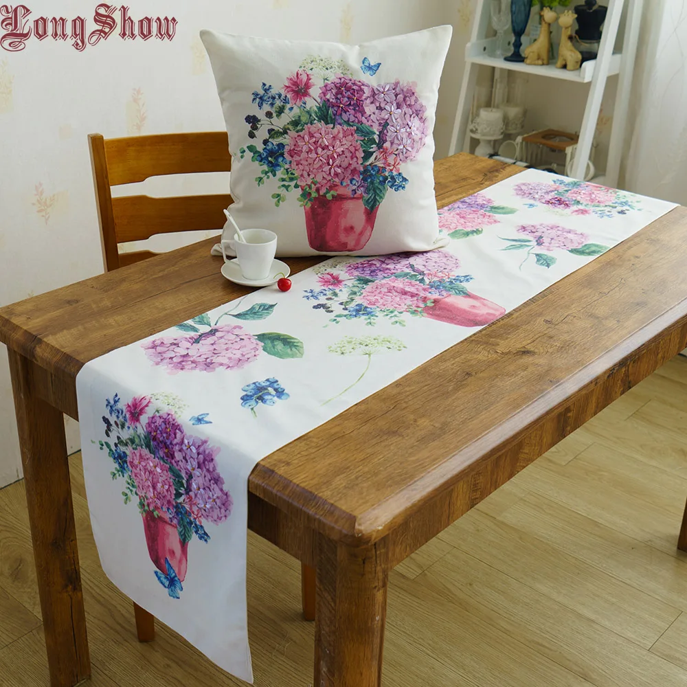 Pastorale Style White Color Cotton Cloth Blueberry Hydrangea Thermal Transfer Printing Ribbon Embroidered Table Runner
Pastorale Style White Color Cotton Cloth Blueberry Hydrangea Thermal Transfer Printing Ribbon Embroidered Table Runner