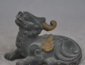 Free shipping S00200 China Bronze gilt FengShui wing Guardian beast Brave troops Pixiu Unicorn Statue
Free shipping S00200 China Bronze gilt FengShui wing Guardian beast Brave troops Pixiu Unicorn Statue