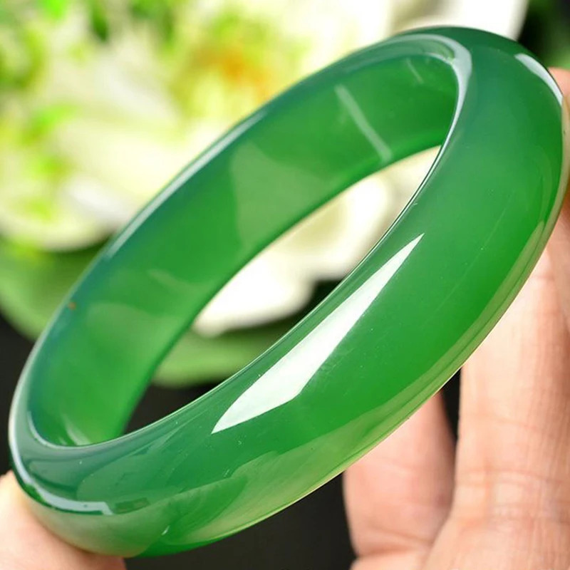 Fashion Chinese Green Agate Jade Carving Stlye Jewelry Men Weddding Ring wrench