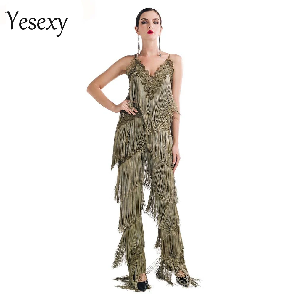 Yesexy 2019 Summer Sexy sleeveless V-NECK Backless lace tassel Women Overalls Solid Color Rompers Jumpsuit VR4661
Yesexy 2019 Summer Sexy sleeveless V-NECK Backless lace tassel Women Overalls Solid Color Rompers Jumpsuit VR4661