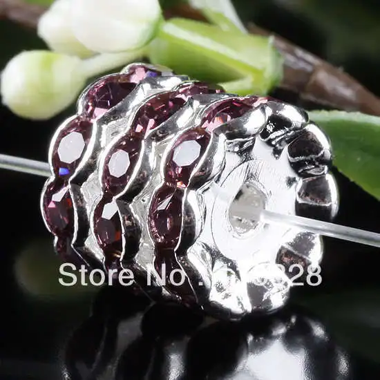 Free Shipping 100pcs/Lot 6MM Violet Crystal Spacer Metal Silver Plated Rondelle Rhinestone Loose Beads For Jewelry Making
Free Shipping 100pcs/Lot 6MM Violet Crystal Spacer Metal Silver Plated Rondelle Rhinestone Loose Beads For Jewelry Making