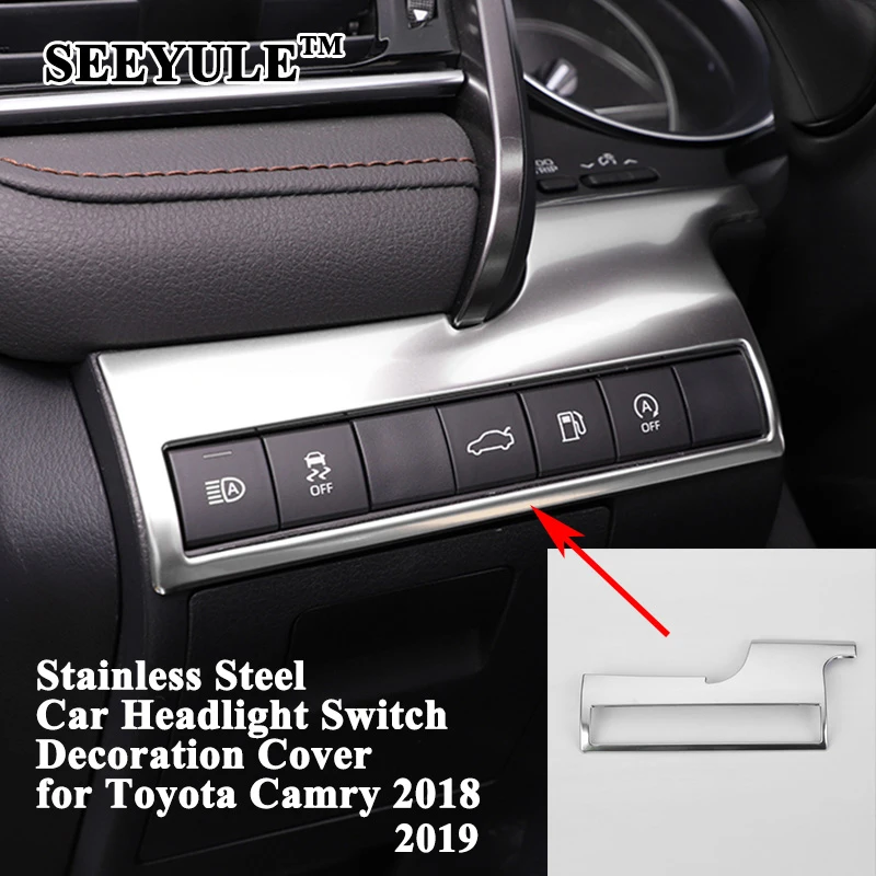 1pc SEEYULE Car Headlight Switch Decoration Frame Cover Trunk Switch Trim Sticker Styling Accessories for Toyota Camry 2018 2019
1pc SEEYULE Car Headlight Switch Decoration Frame Cover Trunk Switch Trim Sticker Styling Accessories for Toyota Camry 2018 2019