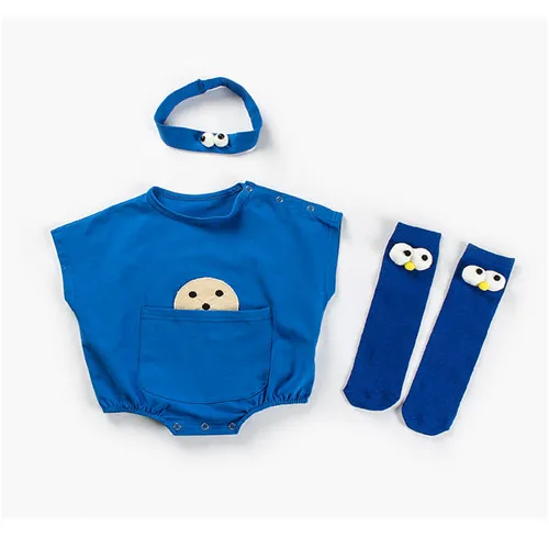 New summer baby clothing + big eyes hair band + big eyes socks cotton comfortable blue and red two colors
New summer baby clothing + big eyes hair band + big eyes socks cotton comfortable blue and red two colors