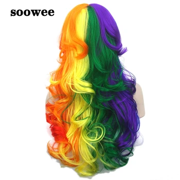 Soowee 70cm Long Curly Synthetic Hair Cosplay Wigs Red Yellow Pink Women Party Hair Costumes Wig Hair Accessories Hairpiece
Soowee 70cm Long Curly Synthetic Hair Cosplay Wigs Red Yellow Pink Women Party Hair Costumes Wig Hair Accessories Hairpiece