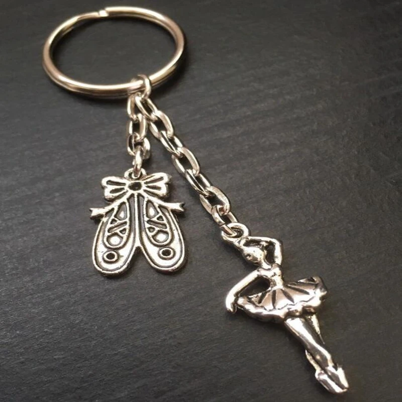 New Hot Ancient Silver Ballerina Girl And Dance Shoes Charm Pendant Keyring Keychain Fashion Creative Women Jewelry Holiday Gift
New Hot Ancient Silver Ballerina Girl And Dance Shoes Charm Pendant Keyring Keychain Fashion Creative Women Jewelry Holiday Gift