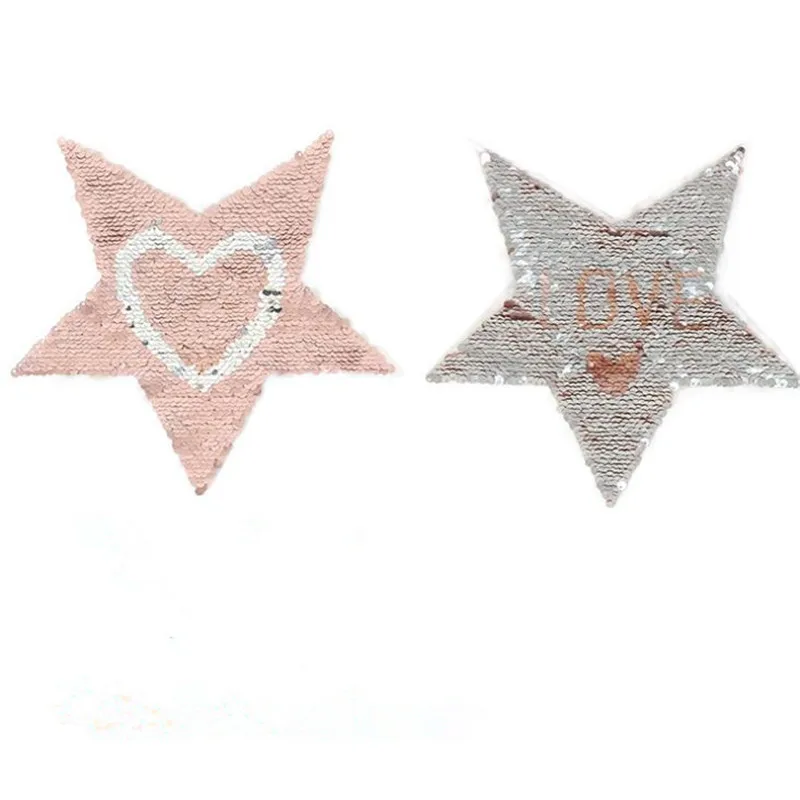 Clothing Sequin patches Reversible change color Cute Star heart Logo Up and Down Flip Patch for clothes stranger things Stickers
Clothing Sequin patches Reversible change color Cute Star heart Logo Up and Down Flip Patch for clothes stranger things Stickers