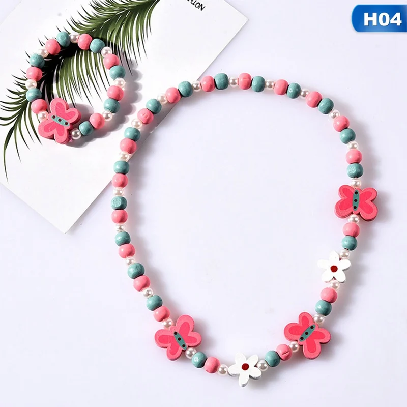 Cartoon Rabbit Animal Flower Wood Beads Girls Jewelry Set Kids Children Girls Necklace Bracelet Set Birthday Party Jewelry Gift
Cartoon Rabbit Animal Flower Wood Beads Girls Jewelry Set Kids Children Girls Necklace Bracelet Set Birthday Party Jewelry Gift