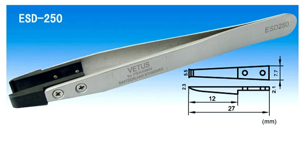 20PCS VETUS ESD-250 Anti-static Stainless Tweezer with Plastic Tip Free Shipping
20PCS VETUS ESD-250 Anti-static Stainless Tweezer with Plastic Tip Free Shipping