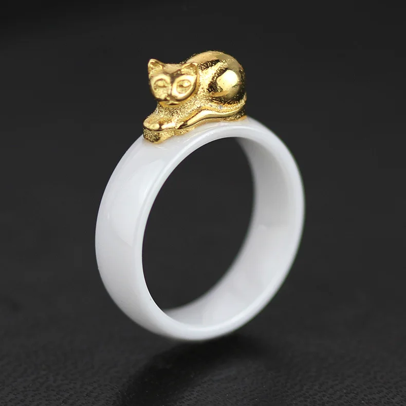 INATURE 925 Sterling Silver White Ceramic Cat Finger Rings for Women Wedding Anniversary Jewelry
INATURE 925 Sterling Silver White Ceramic Cat Finger Rings for Women Wedding Anniversary Jewelry