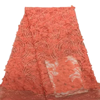 Orange Nigerian 3d flowers Lace fabric with beads and stone 5 yards African special beaded Lace Fabric A391-1
Orange Nigerian 3d flowers Lace fabric with beads and stone 5 yards African special beaded Lace Fabric A391-1