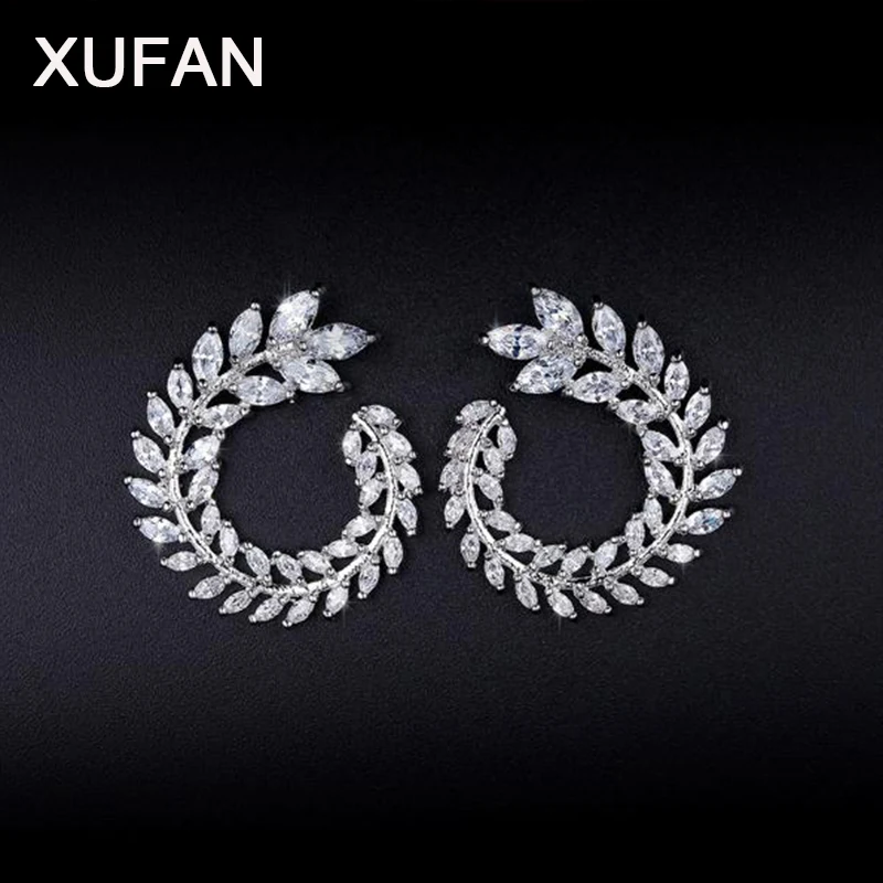New Elegant Round Olive Branch Leaves Clear CZ Zircon Big Stud Earrnigs for Women Fashion Wedding Jewelry Gifts Dropshipping
New Elegant Round Olive Branch Leaves Clear CZ Zircon Big Stud Earrnigs for Women Fashion Wedding Jewelry Gifts Dropshipping