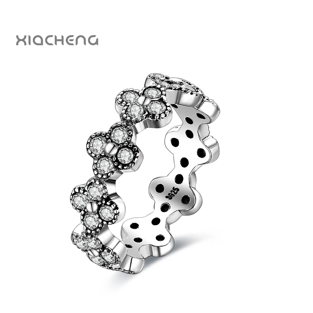 Фото Кольцо из стерлингового серебра 925 Jewelry Blossom с Кристалл Diy обручальные кольца для
