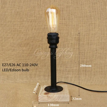 Vintage Retro Black Workroom Water Pipe Steam Punk Table Lamp With Switch E27 / E26 Led Lights For Bedroom Bedside Office Study
Vintage Retro Black Workroom Water Pipe Steam Punk Table Lamp With Switch E27 / E26 Led Lights For Bedroom Bedside Office Study