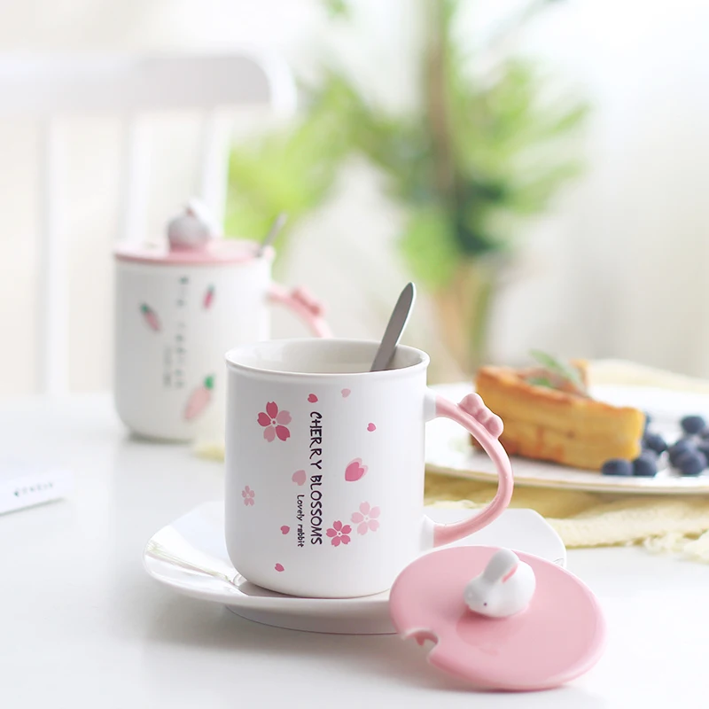 Cute Pink Cherry Blossoms Rabbit Ceramics Mugs Japanese Couple Coffee Cups Office Milk Tea Mug Kids Creative Cartoon Cup
Cute Pink Cherry Blossoms Rabbit Ceramics Mugs Japanese Couple Coffee Cups Office Milk Tea Mug Kids Creative Cartoon Cup