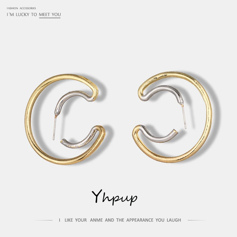 Yhpup Fashion Brand C Shape Zinc Alloy Metal Stud Earrings Charm For Ladies Party Statement Jewelry boucle d'oreille New 2018
Yhpup Fashion Brand C Shape Zinc Alloy Metal Stud Earrings Charm For Ladies Party Statement Jewelry boucle d'oreille New 2018