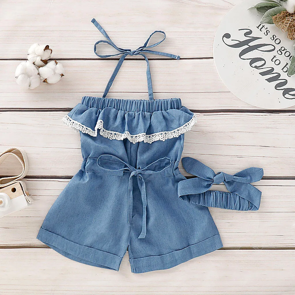 Overalls For Baby Girls Kids Sets Toddler Denim Sleeveless Lace Jumpsuit Romper Headband Clothes 2PCS Vetement Enfant Fille @40
Overalls For Baby Girls Kids Sets Toddler Denim Sleeveless Lace Jumpsuit Romper Headband Clothes 2PCS Vetement Enfant Fille @40