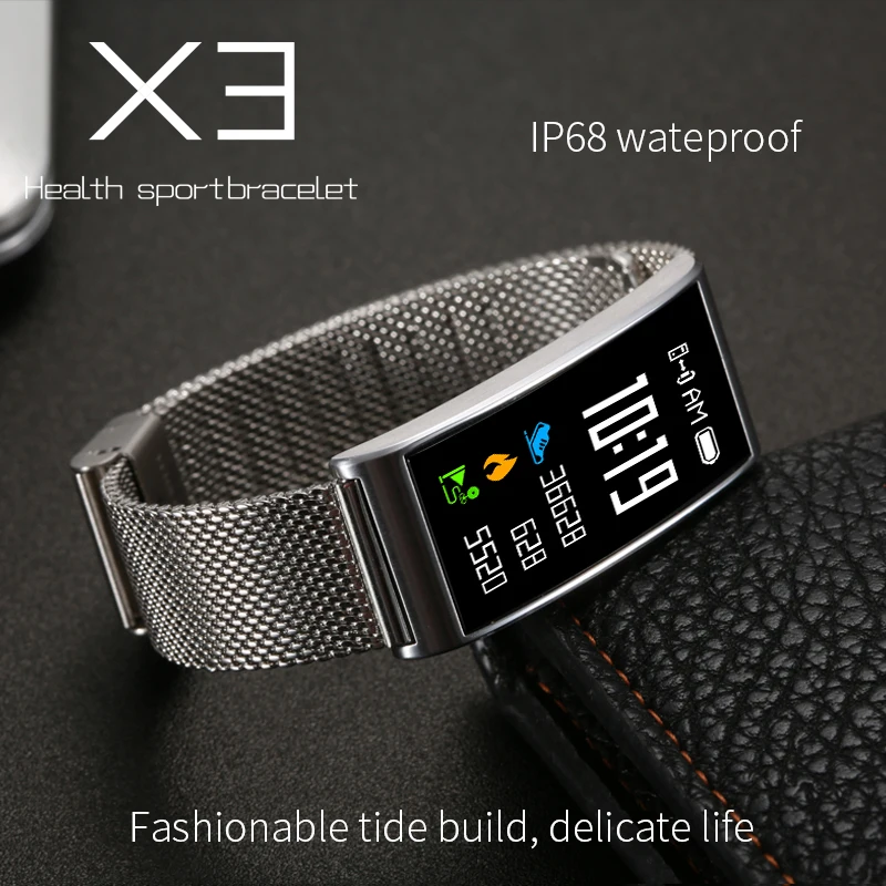 X3 Smart Band Smart Bracelet Bluetooth 4.0 Fitness Band Heart Rate Blood Pressure Monitor IP68 waterproof Call reminder For IOS
X3 Smart Band Smart Bracelet Bluetooth 4.0 Fitness Band Heart Rate Blood Pressure Monitor IP68 waterproof Call reminder For IOS
