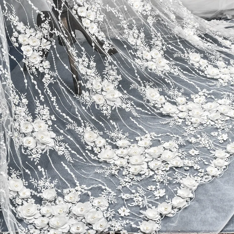 2MetersX130cm Ivory European luxury embroidery 3D satin bead sequins lace fabric wedding hand diy material dress LW0133
2MetersX130cm Ivory European luxury embroidery 3D satin bead sequins lace fabric wedding hand diy material dress LW0133