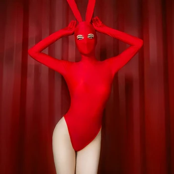 Sexy Dance Bunny Girl Red Bodysuit Costume Night Club Cosplay Clothing Fancy High Ears Rabbit Role Playing Uniform for Women 
Sexy Dance Bunny Girl Red Bodysuit Costume Night Club Cosplay Clothing Fancy High Ears Rabbit Role Playing Uniform for Women