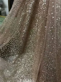 High class rose gold tulle material with glitter French net lace fabric for shinning dress UN125(5yards/lot)
High class rose gold tulle material with glitter French net lace fabric for shinning dress UN125(5yards/lot)