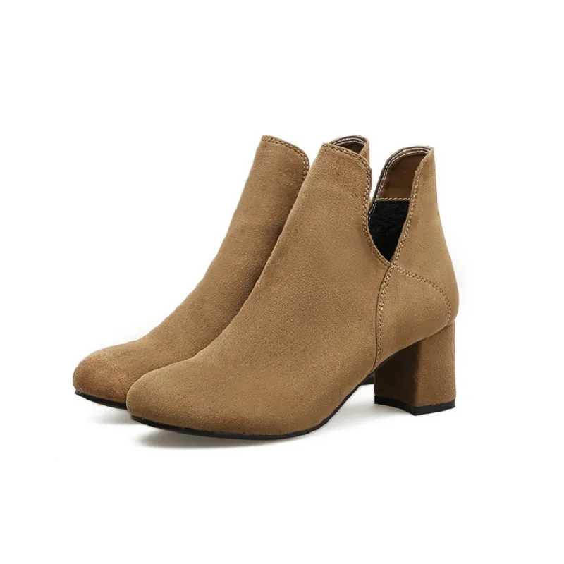 2018 winter new high-heeled boots pointed thick with Chelsea thick velvet women's booties brwon 0219
2018 winter new high-heeled boots pointed thick with Chelsea thick velvet women's booties brwon 0219