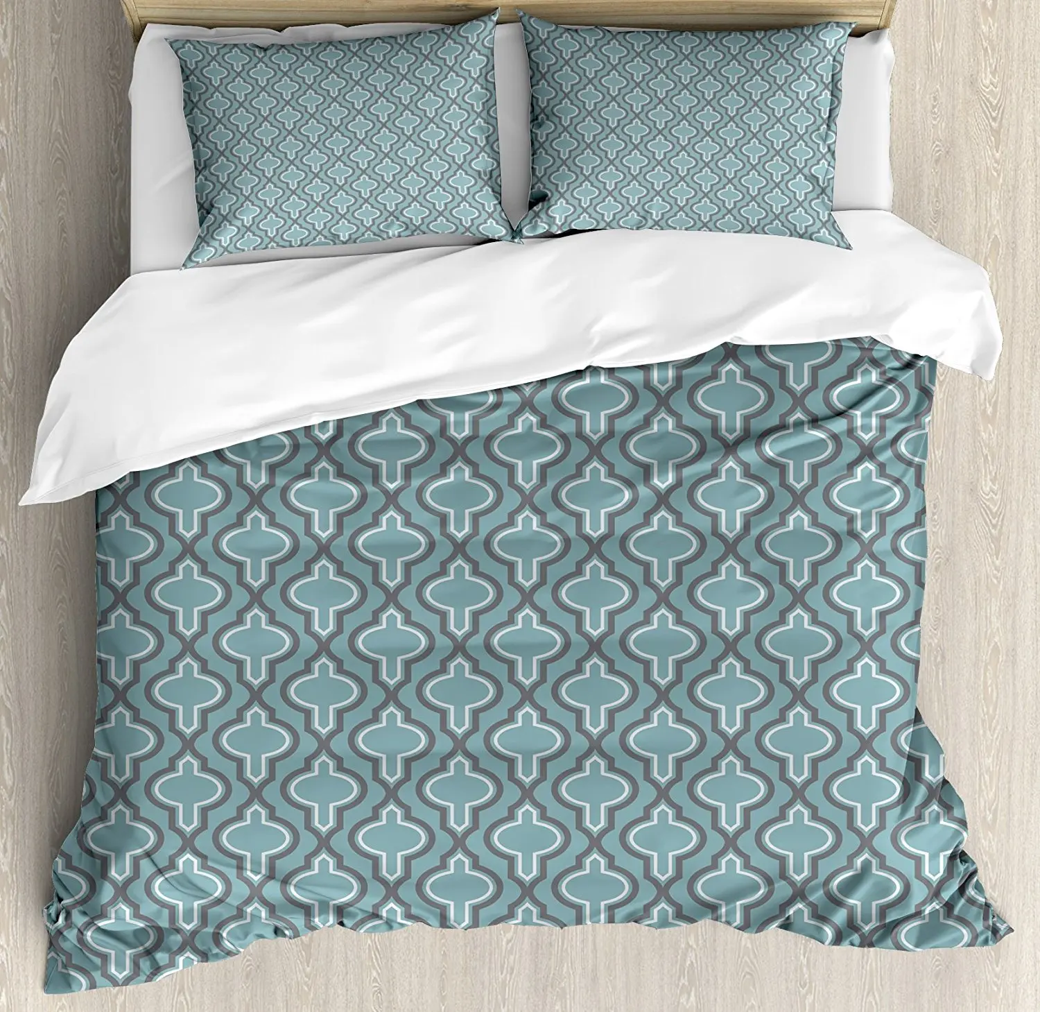 Turquoise Duvet Cover Set Oriental Moroccan Style Ethnic Shapes Rounds in Symmetic Order Orient Decorative 4pcs Bedding Set
Turquoise Duvet Cover Set Oriental Moroccan Style Ethnic Shapes Rounds in Symmetic Order Orient Decorative 4pcs Bedding Set